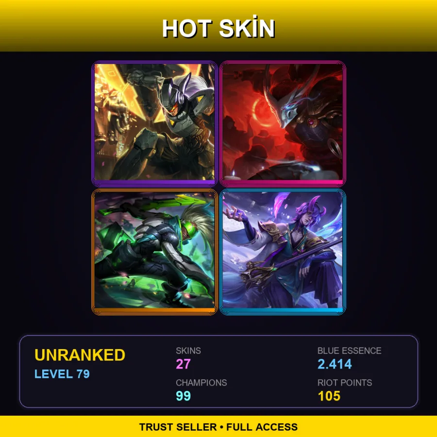 EUNE | Lv79 | Unranked | 27 Skin | 99 Champ — LoL account