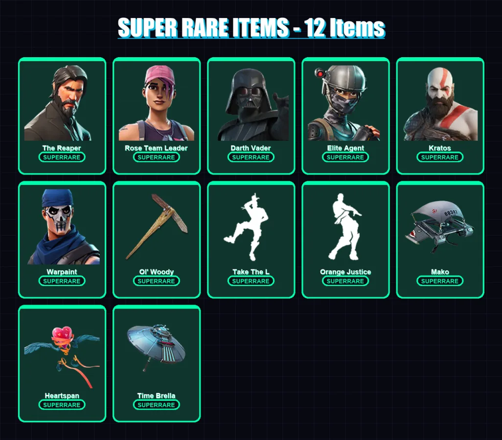 [PS4/PS5/XBOX/PC] | The Reaper | Rose Team Leader | Darth Vader | Elite Agent | Kratos | 325 skin | 346 pickaxe | 331 emote | 280 glider | Lv4719