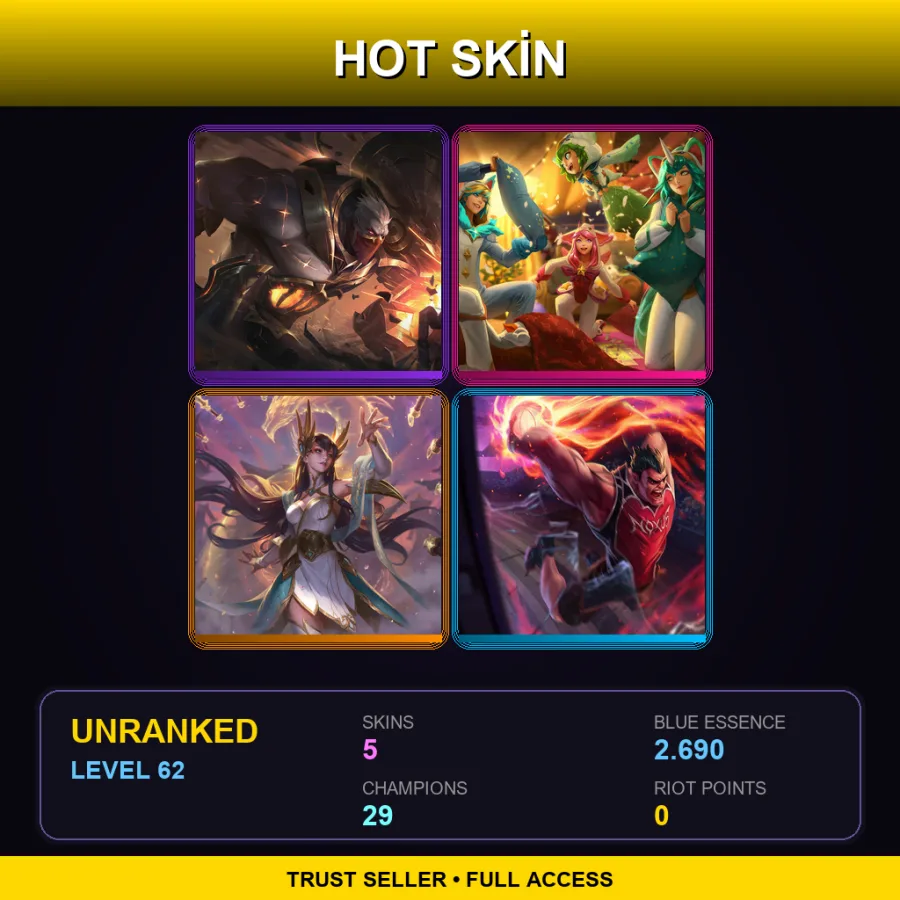LAS | Lv62 | Unranked | 5 Skin | 29 Champ — High Noon Sion