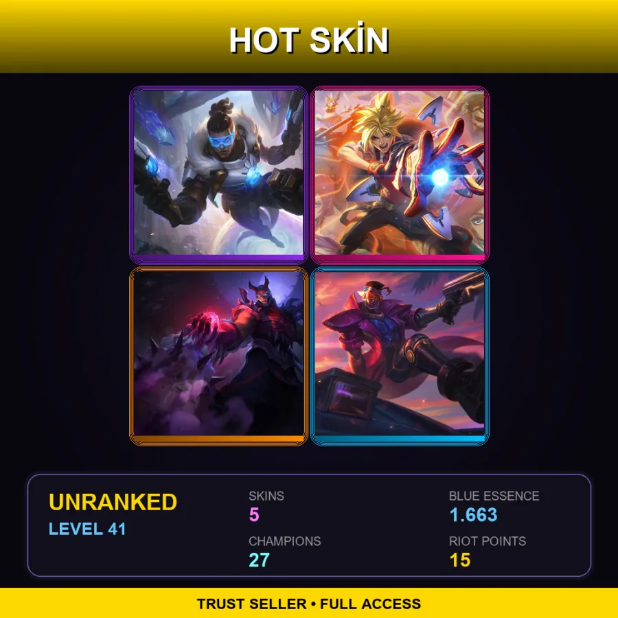 LAN | Lv41 | Unranked | 5 Skin | 27 Champ