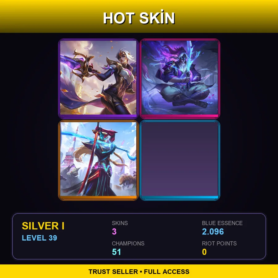 EUW | Lv39 | Silver I | 3 Skin | 51 Champ