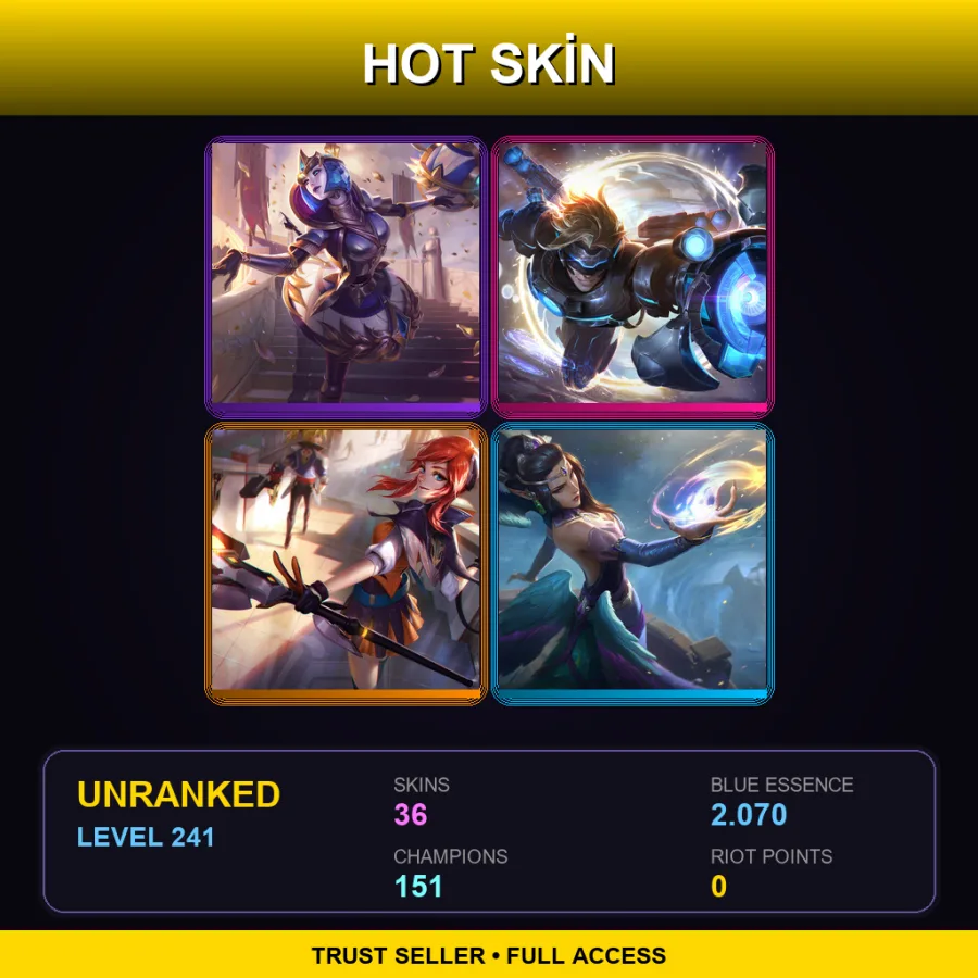 LAS | Lv241 | Unranked | 36 Skin | 151 Champ