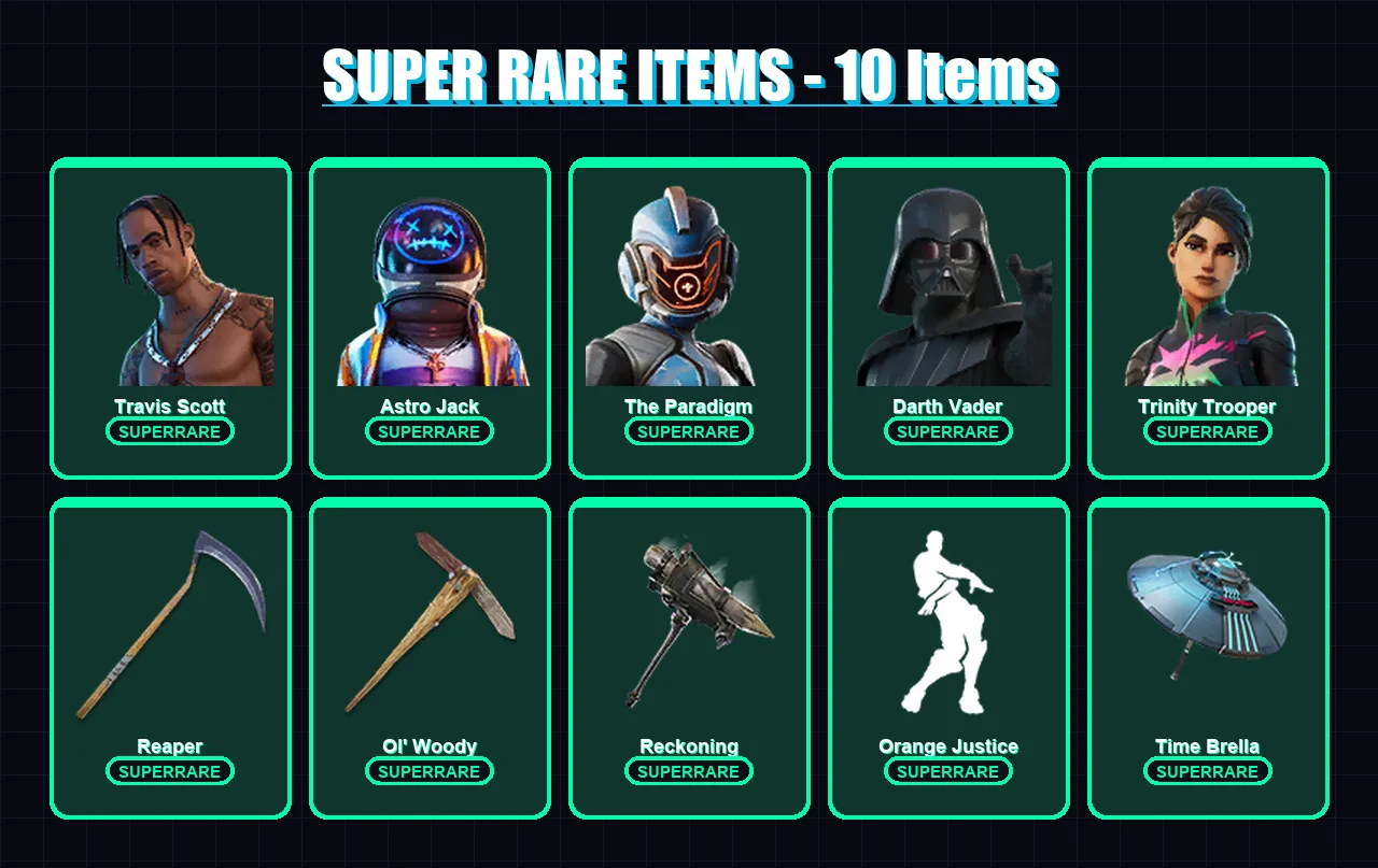 [SWITCH/PSN/PC] | Travis Scott | Astro Jack | The Paradigm | Darth Vader | Trinity Trooper | 342 skin | 245 pickaxe | 212 emote | 188 glider | Lv304