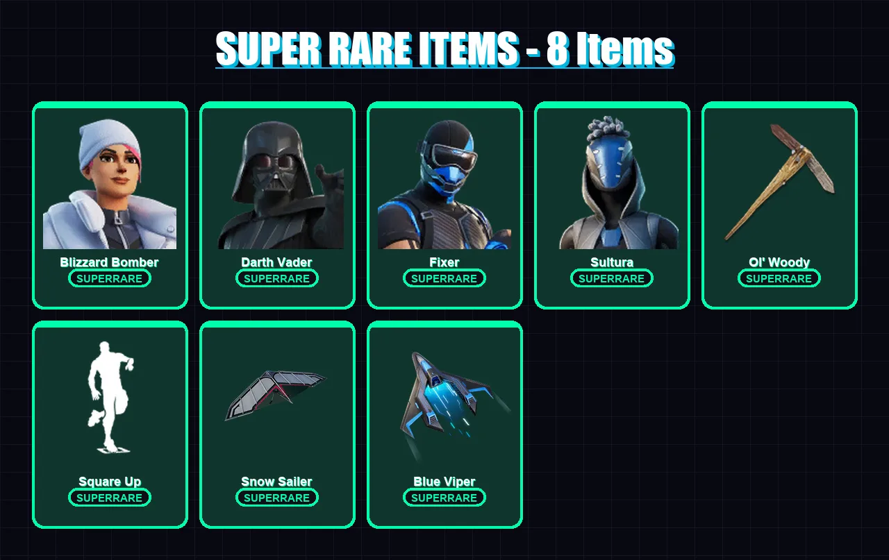 [PS4/PS5/XBOX/PC] | Blizzard Bomber | Darth Vader | Fixer | Sultura | Twyn | 83 skin | 136 pickaxe | 92 emote | 113 glider | Lv1379
