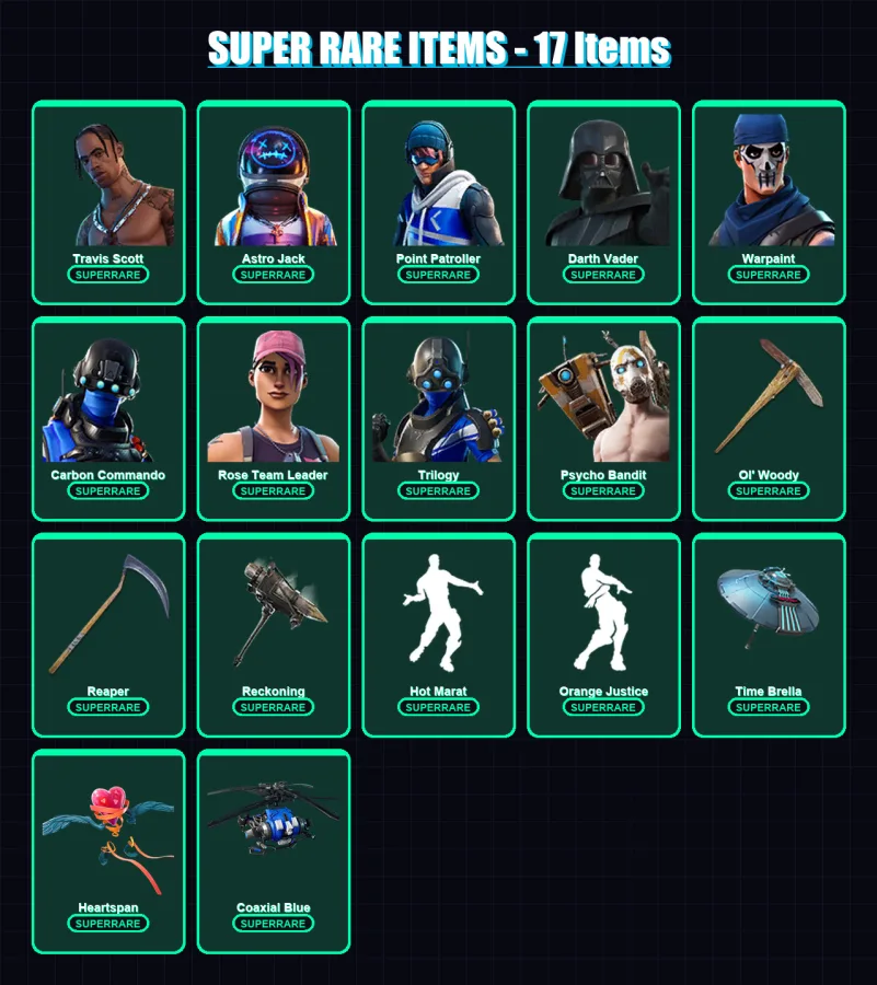 [PS4/PS5/XBOX/PC] | Travis Scott | Astro Jack | Point Patroller | Darth Vader | Warpaint | 193 skin | 187 pickaxe | 158 emote | 173 glider | Lv2685 — Fortnite account