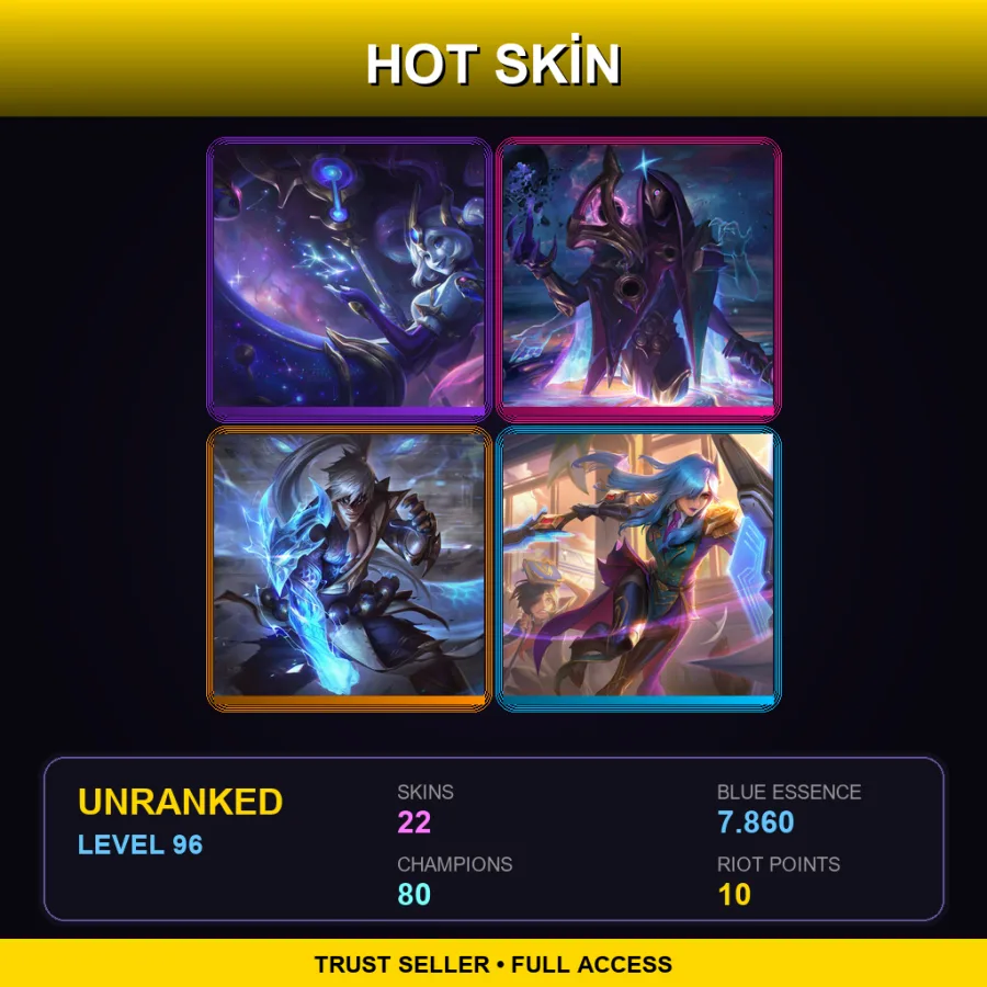 EUNE | Lv96 | Unranked | 22 Skin | 80 Champ