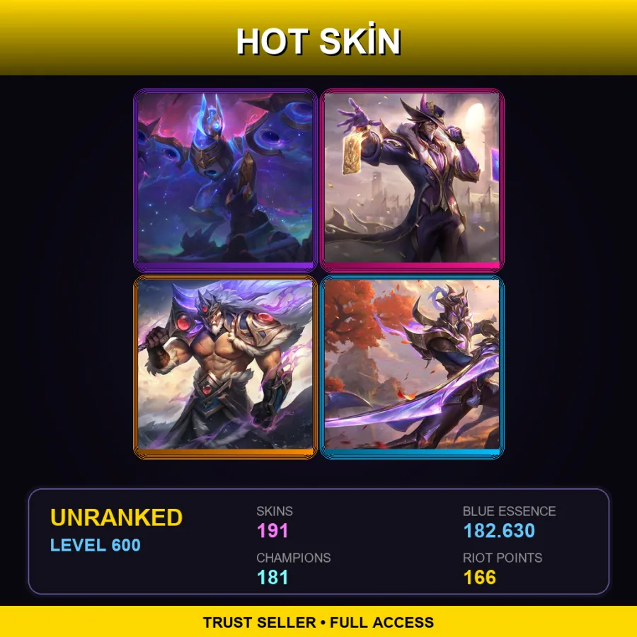 EUNE | Lv600 | Unranked | 191 Skin | 181 Champ — Shiba Yuumi