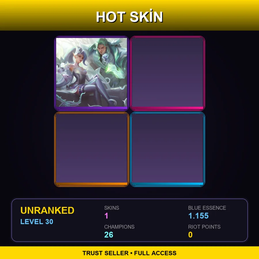 EUW | Lv30 | Unranked | 1 Skin | 26 Champ