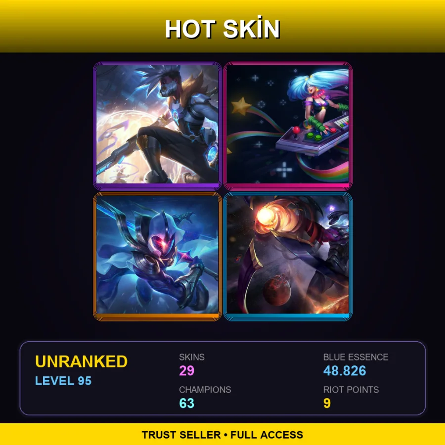 VN | Lv95 | Unranked | 29 Skin | 63 Champ — Elementalist Lux