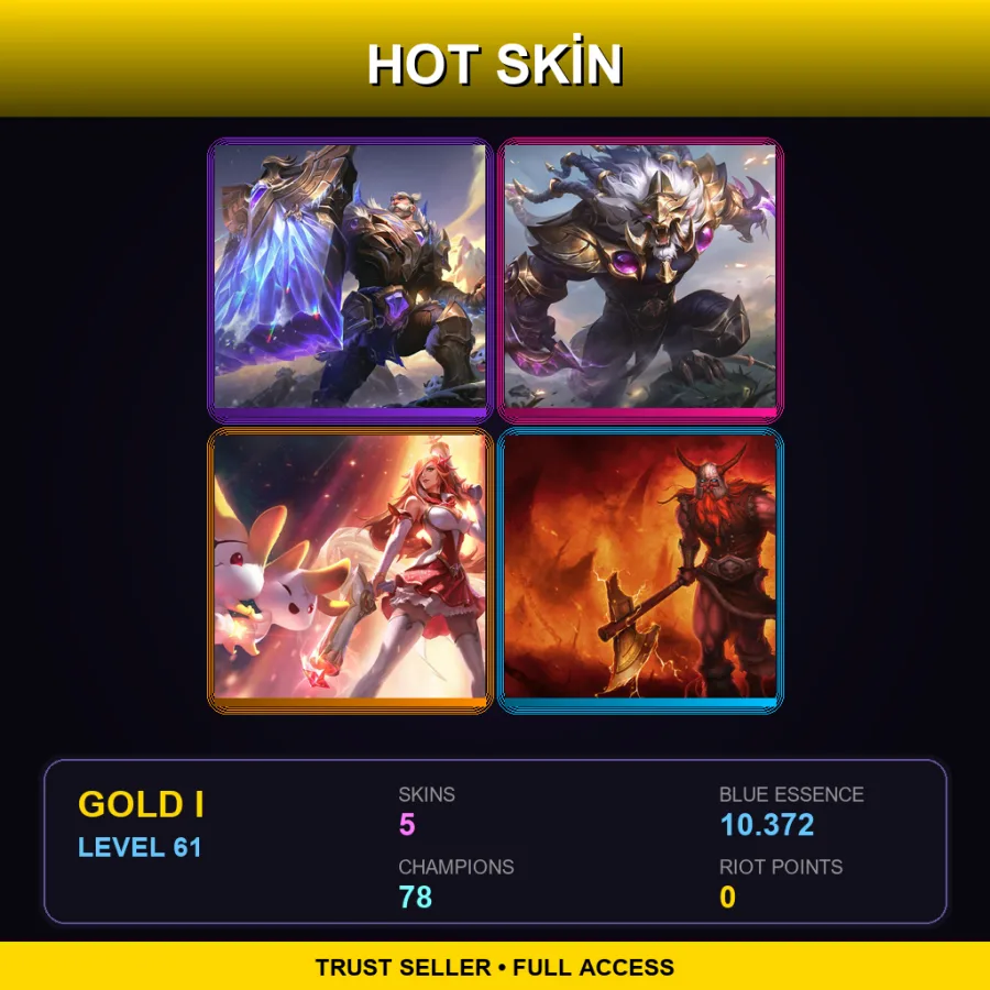 EUW | Lv61 | Gold I | 5 Skin | 78 Champ