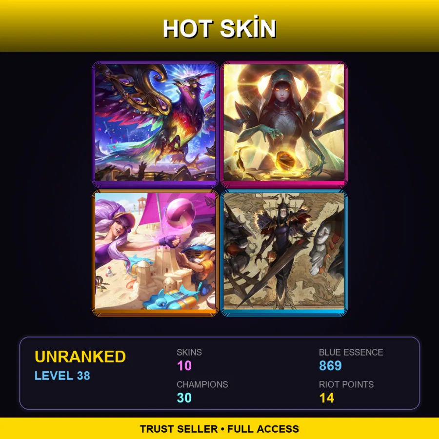 VN | Lv38 | Unranked | 10 Skin | 30 Champ