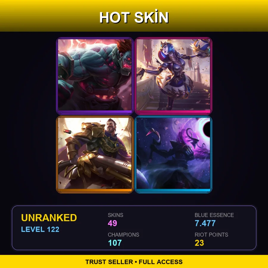 EUW | Lv122 | Unranked | 49 Skin | 107 Champ — Superb Villain Veigar
