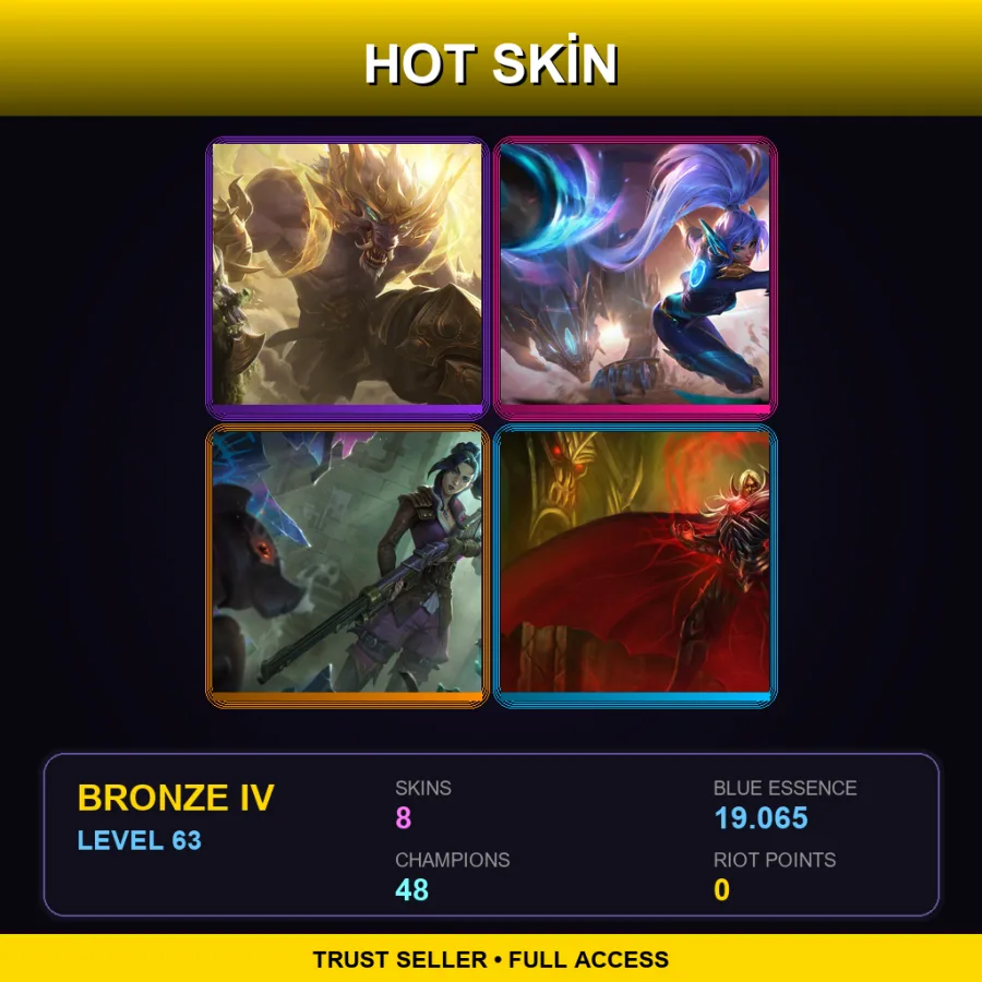 LAS | Lv63 | Bronze IV | 8 Skin | 48 Champ