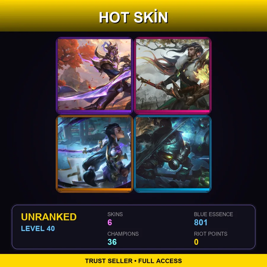 TR | Lv40 | Unranked | 6 Skin | 36 Champ — Truth Dragon Yasuo