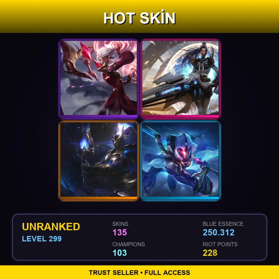 BR | Lv299 | Unranked | 135 Skin | 103 Champ
