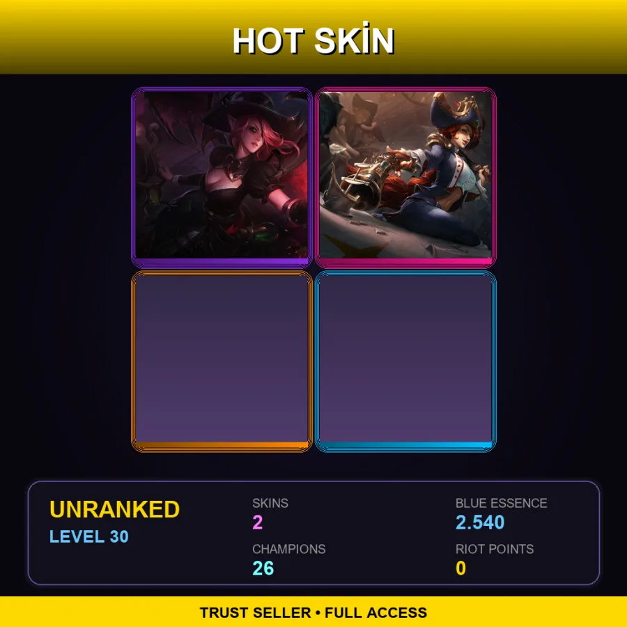 EUW | Lv30 | Unranked | 2 Skin | 26 Champ