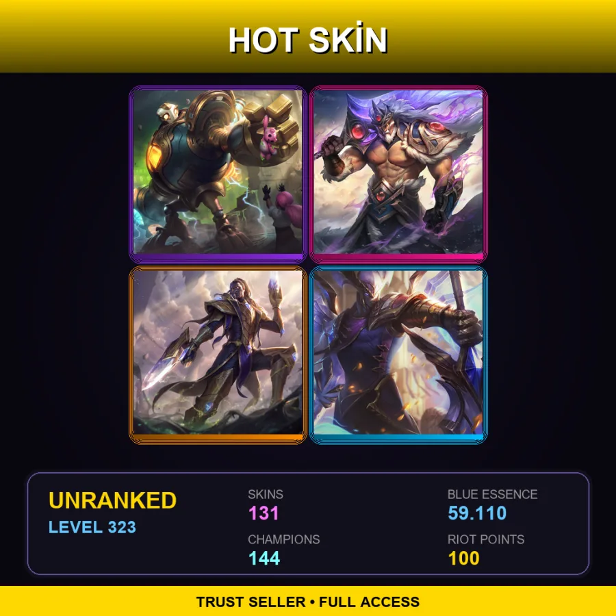 BR | Lv323 | Unranked | 131 Skin | 144 Champ