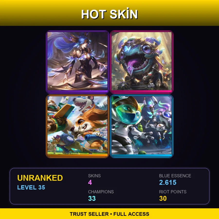 BR | Lv35 | Unranked | 4 Skin | 33 Champ with Sivir