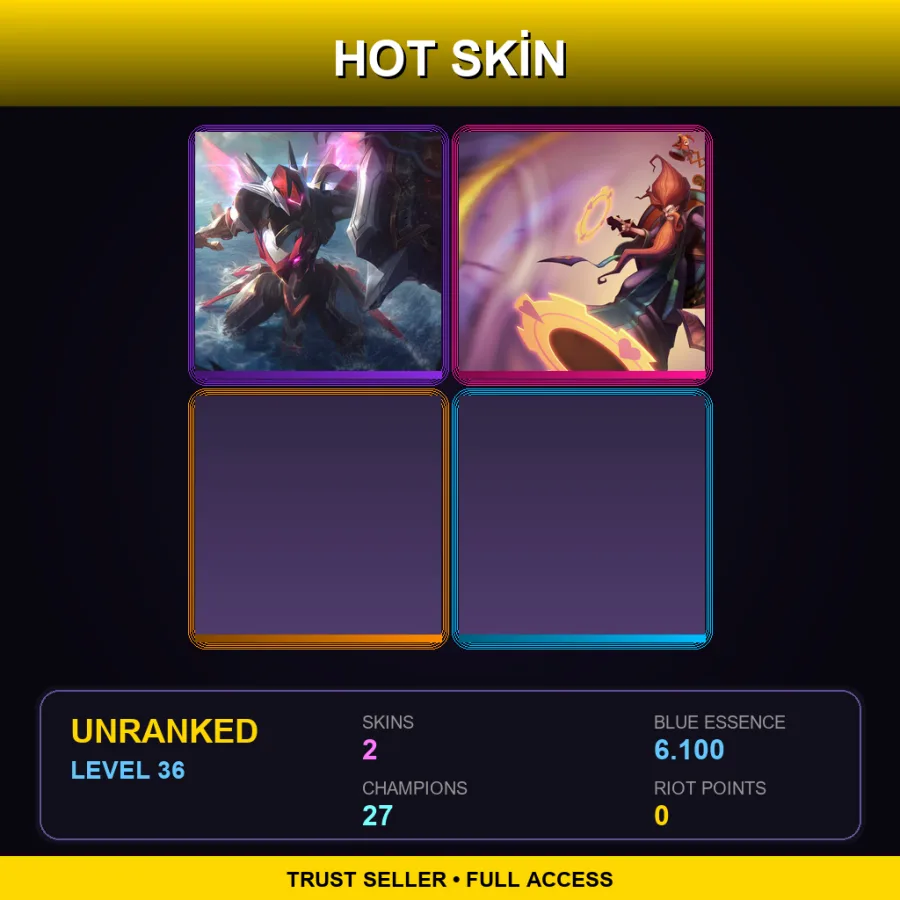 EUW | Lv36 | Unranked | 2 Skin | 27 Champ — LoL account