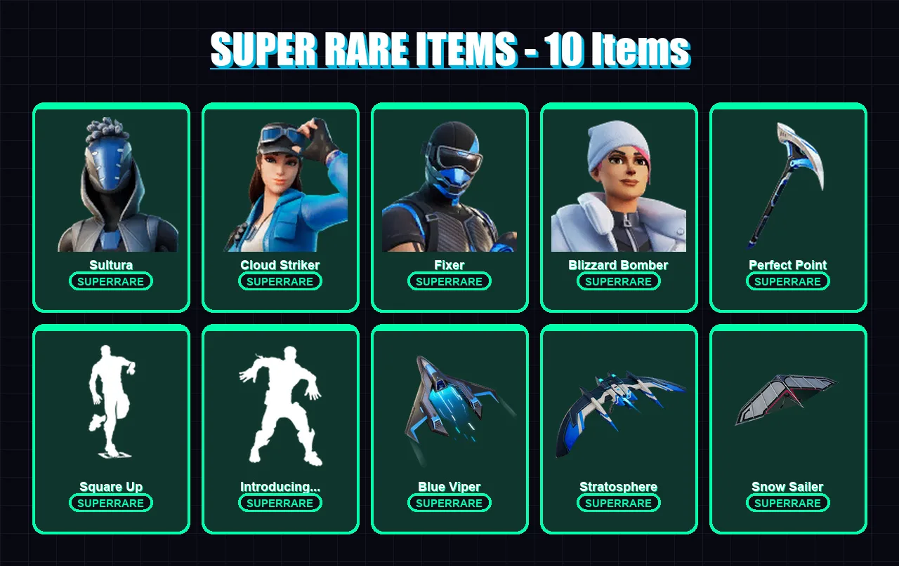[PS4/PS5/XBOX/PC] | Sultura | Cloud Striker | Fixer | Blizzard Bomber | Raz | 75 skin | 108 pickaxe | 67 emote | 100 glider | Lv1547 — Fortnite account