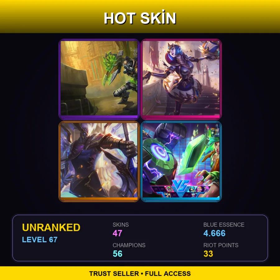 VN | Lv67 | Unranked | 47 Skin | 56 Champ — King Tryndamere