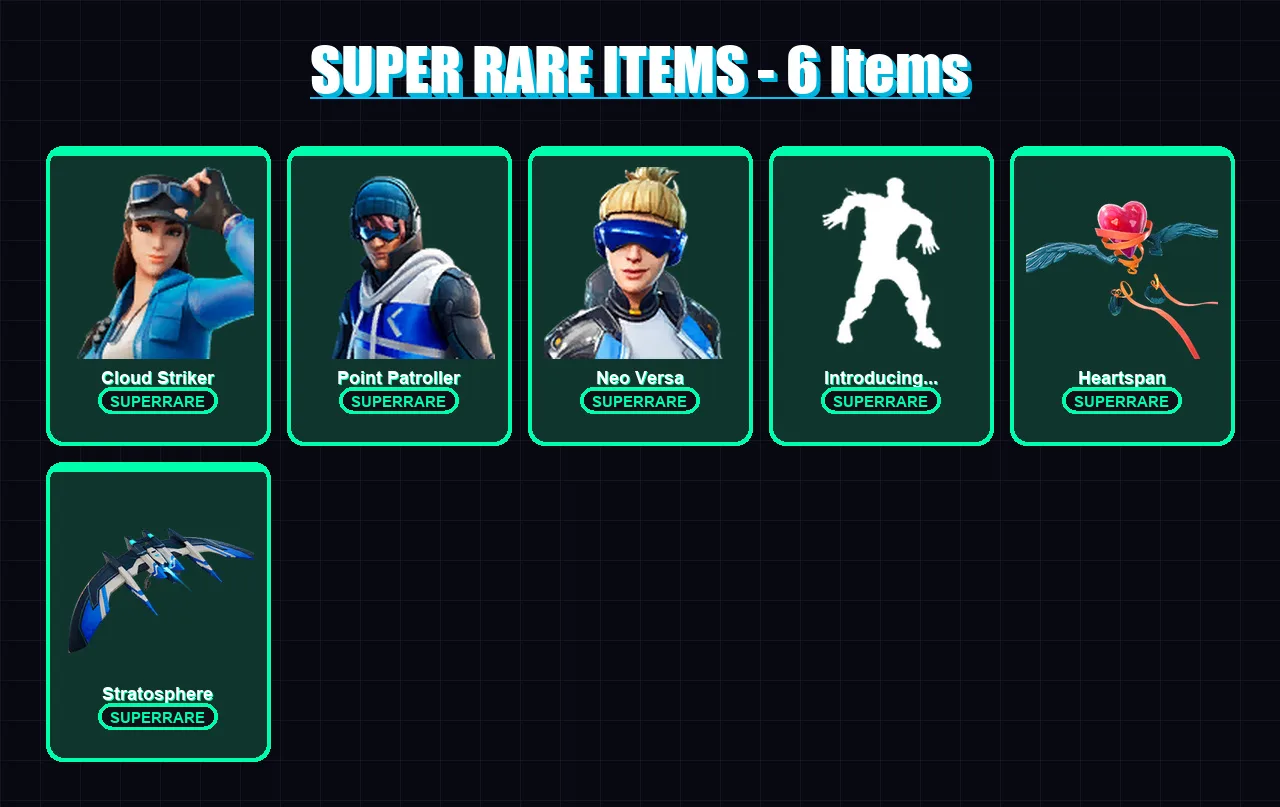 [PS4/PS5/XBOX/PC] | Cloud Striker | Point Patroller | Neo Versa | Nezumi | Ruin | 83 skin | 94 pickaxe | 91 emote | 91 glider | Lv1262