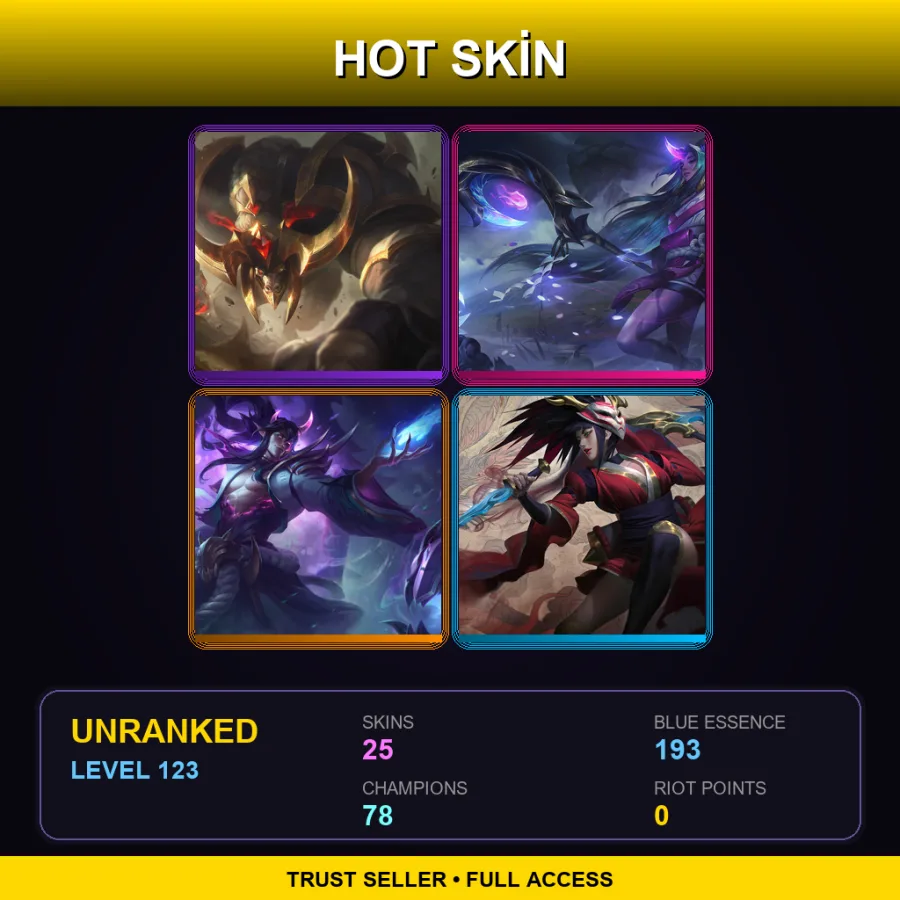 LAS | Lv123 | Unranked | 25 Skin | 78 Champ — Viridian Kayle