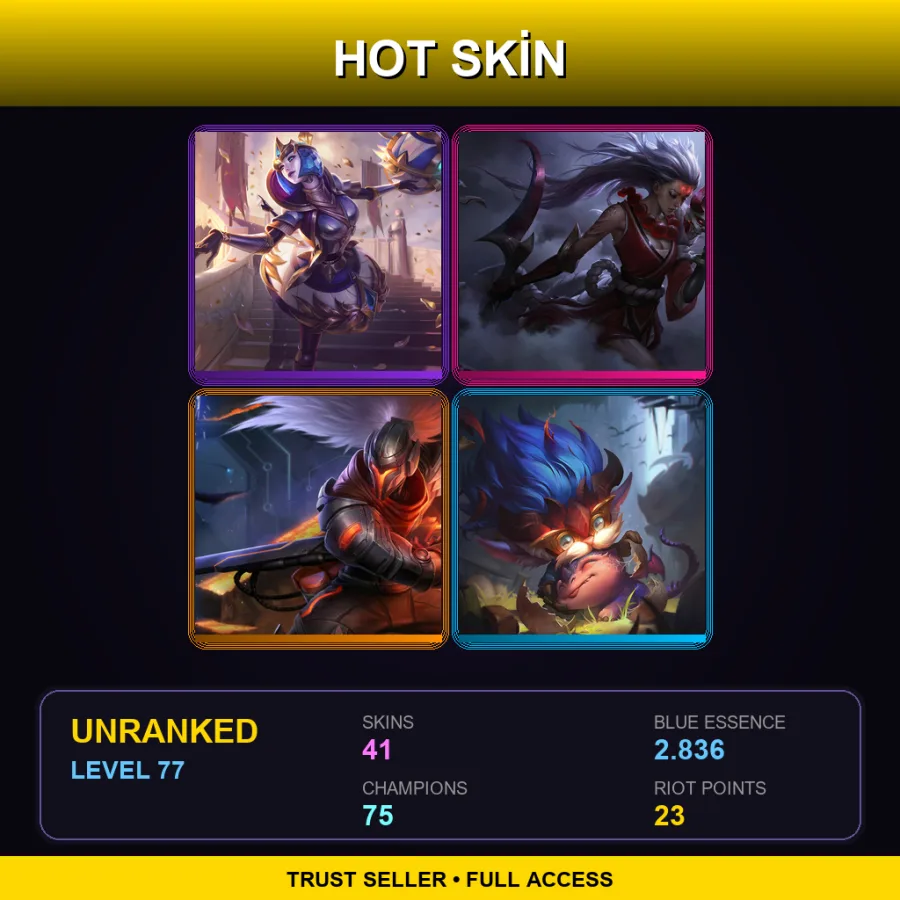 EUNE | Lv77 | Unranked | 41 Skin | 75 Champ — LoL account