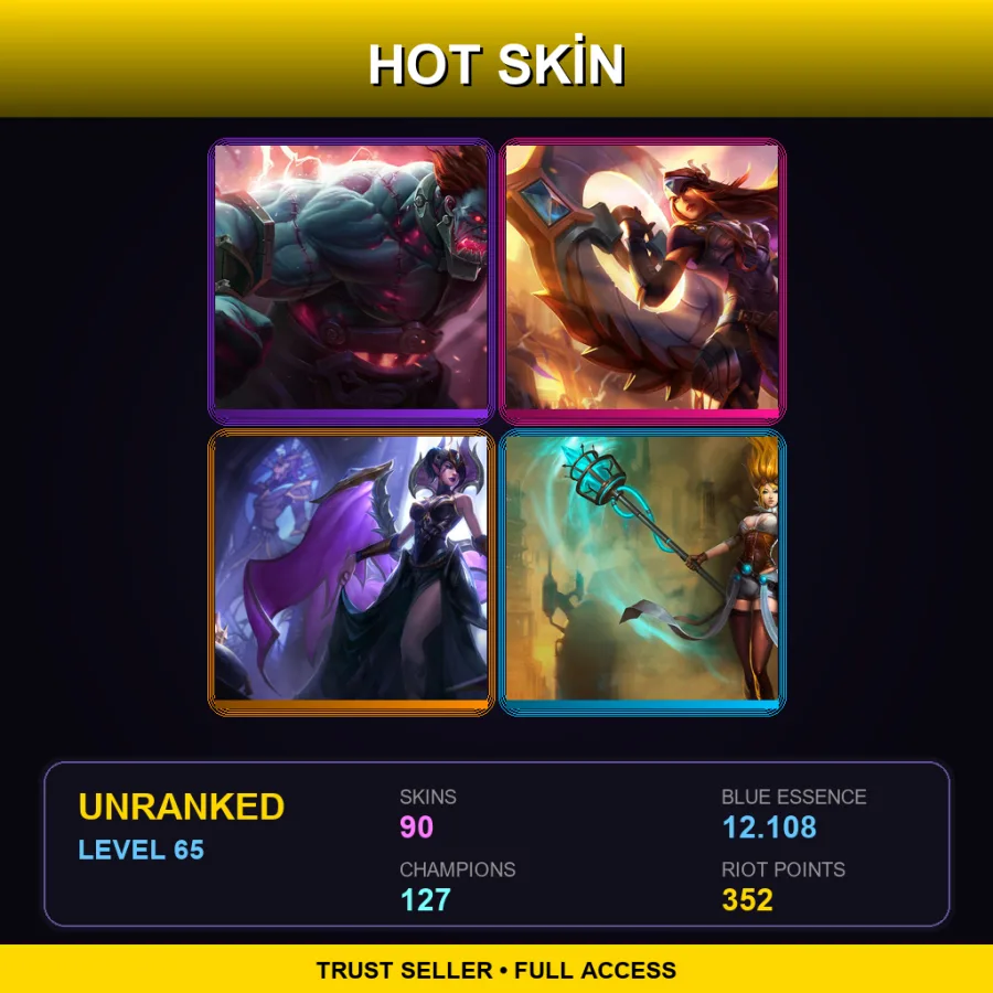TR | Lv65 | Unranked | 90 Skin | 127 Champ