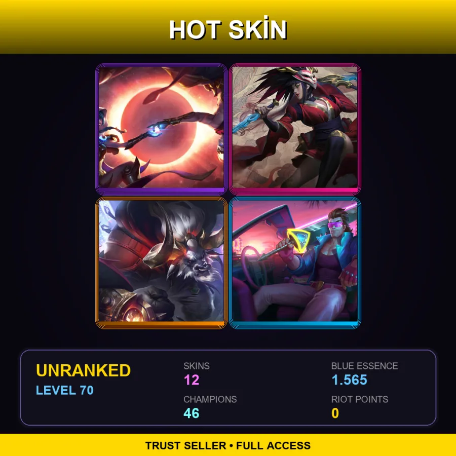 LAN | Lv70 | Unranked | 12 Skin | 46 Champ with Alistar