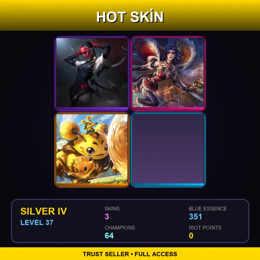VN | Lv37 | Silver IV | 3 Skin | 64 Champ