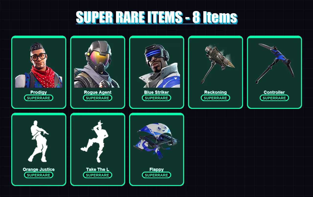 [PC/XBOX/PSN] | Prodigy | Rogue Agent | Blue Striker | Ragnarok | Valor | 30 skin | 34 pickaxe | 31 emote | 37 glider | Lv515