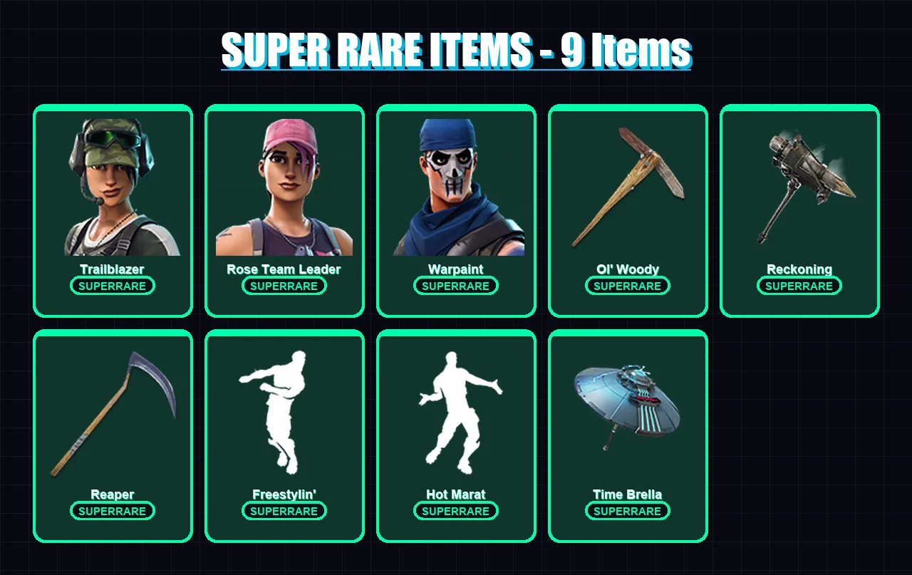[PC/XBOX] | Trailblazer | Rose Team Leader | Warpaint | A.I.M. | Frozen Red Knight | 50 skin | 45 pickaxe | 63 emote | 57 glider | Lv870 — Fortnite account