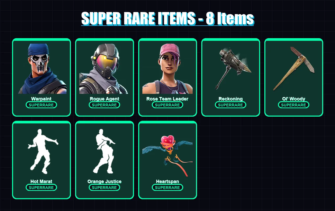[PC/XBOX/PSN] | Warpaint | Rogue Agent | Rose Team Leader | A.I.M. | Ragnarok | 193 skin | 167 pickaxe | 156 emote | 138 glider | Lv1935