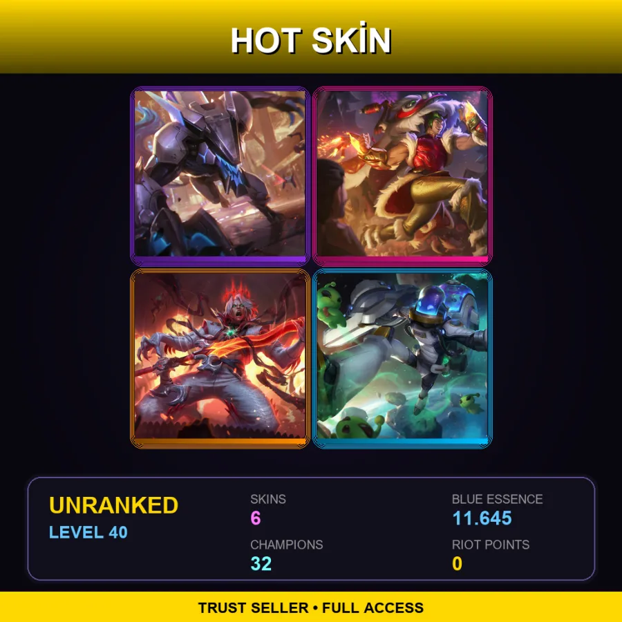 NA | Lv40 | Unranked | 6 Skin | 32 Champ