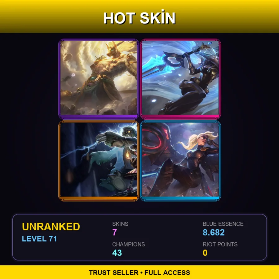 EUNE | Lv71 | Unranked | 7 Skin | 43 Champ