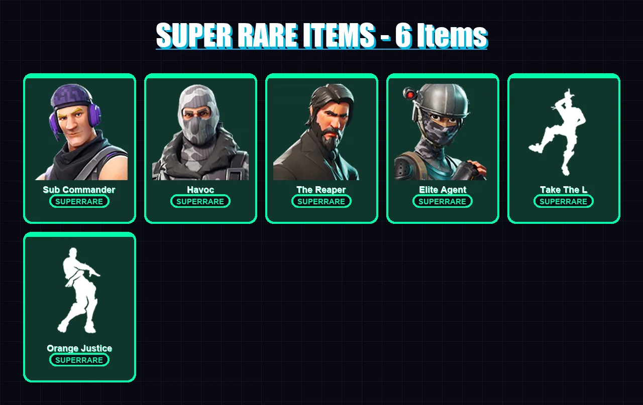 [PS4/PS5/XBOX/PC] | Sub Commander | Havoc | The Reaper | Elite Agent | Love Ranger | 27 skin | 27 pickaxe | 35 emote | 19 glider | Lv280