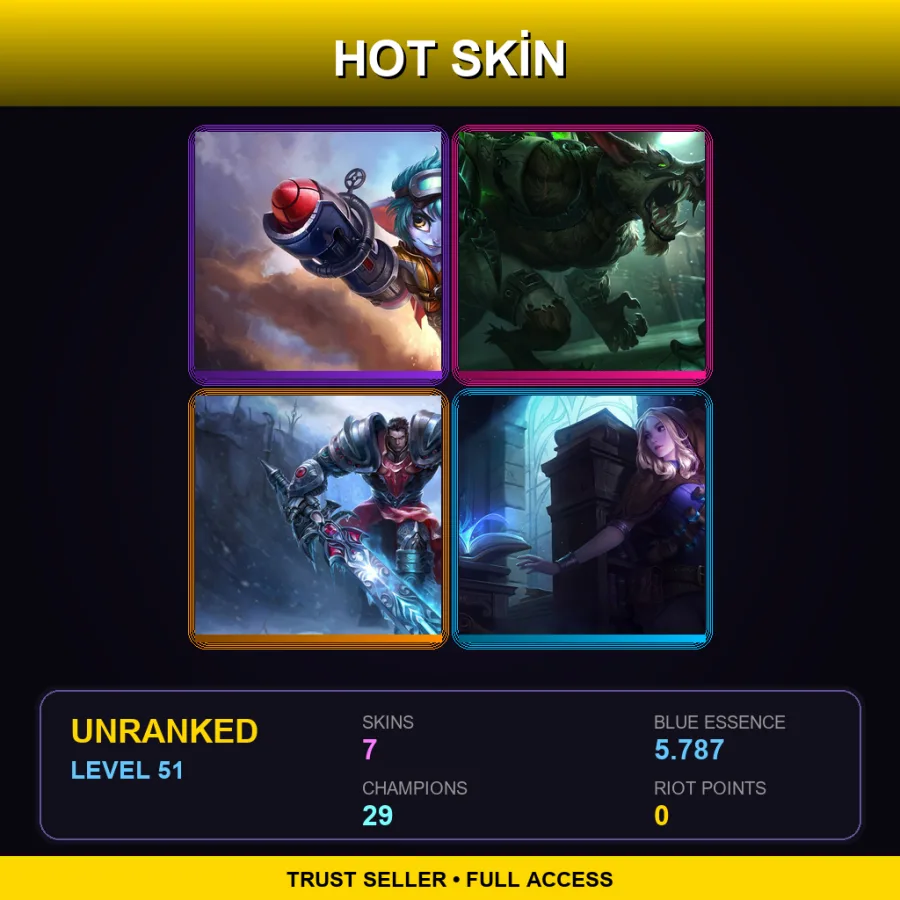 LAN | Lv51 | Unranked | 7 Skin | 29 Champ — Feral Warwick