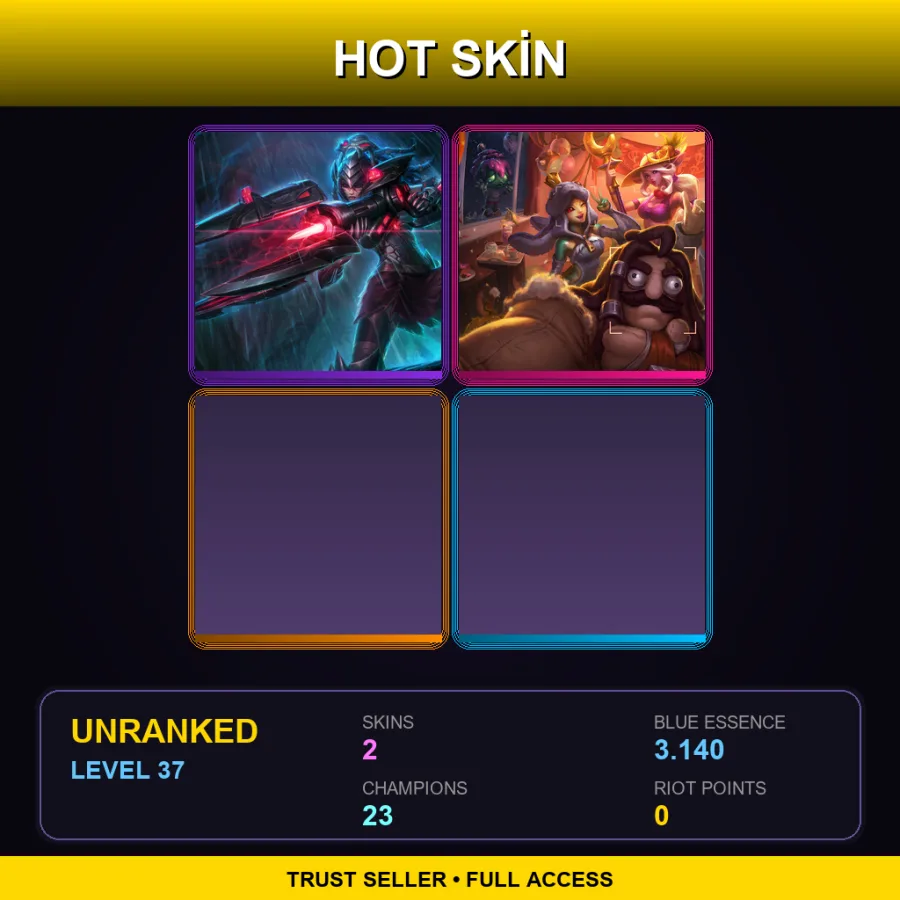 LAN | Headhunter Caitlyn | Archduke Nasus | 2 Skin | 23 Champ | Lv37