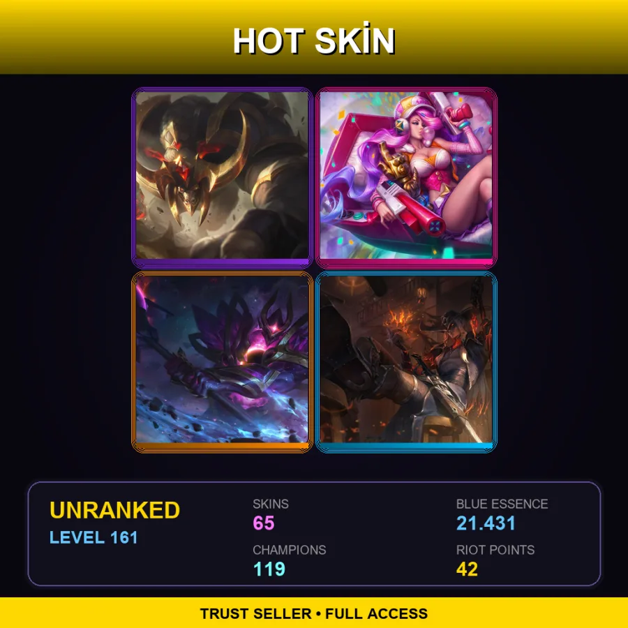 EUW | Lv161 | Unranked | 65 Skin | 119 Champ