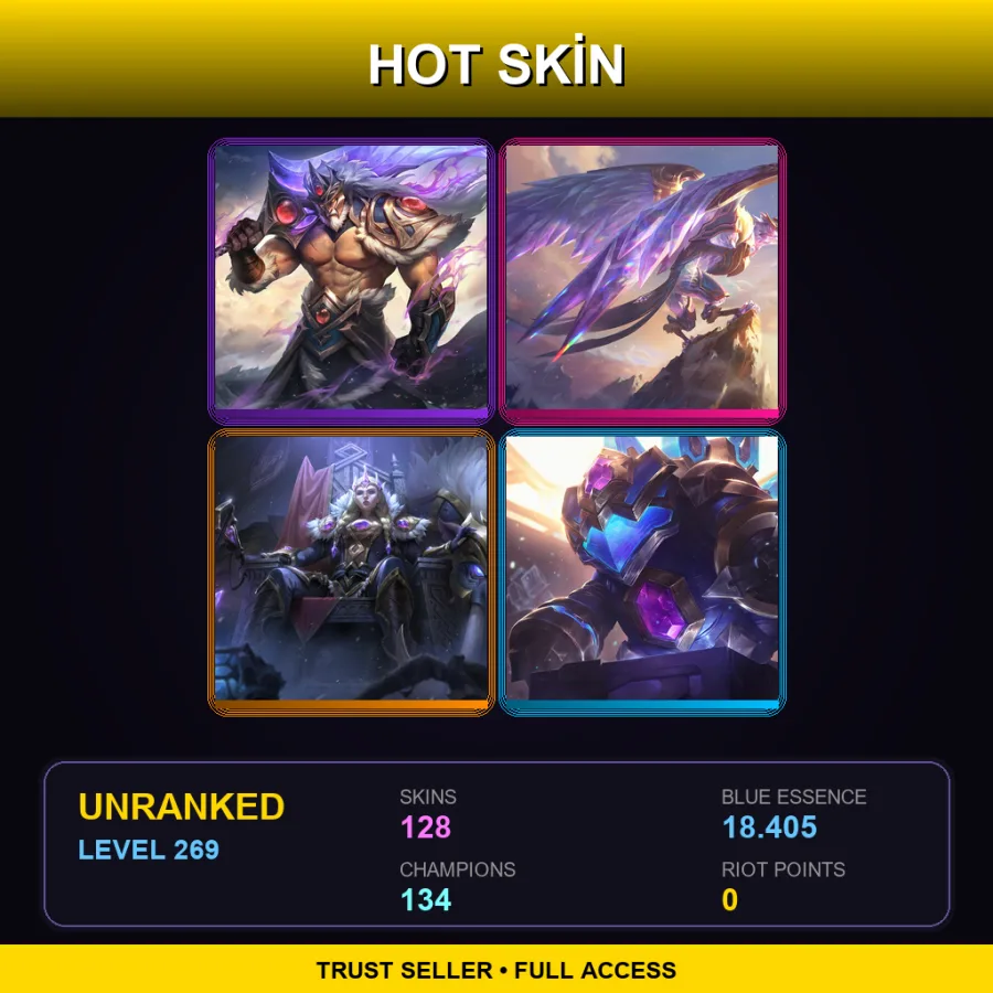 VN | Lv269 | Unranked | 128 Skin | 134 Champ