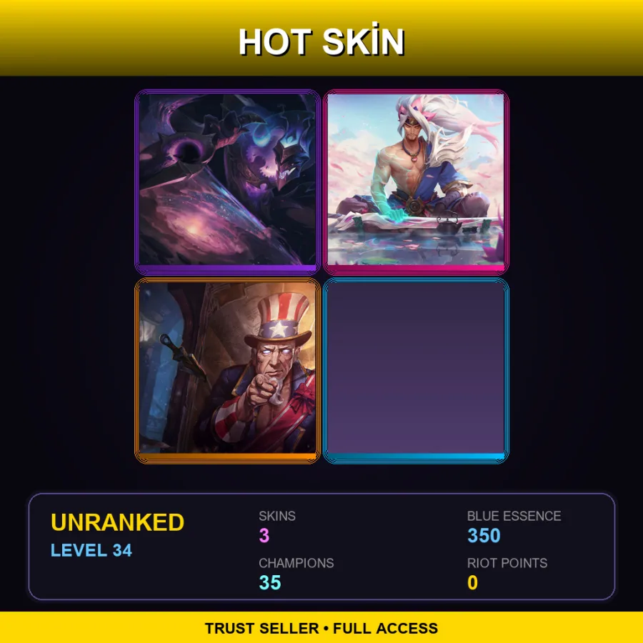 EUNE | Lv34 | Unranked | 3 Skin | 35 Champ