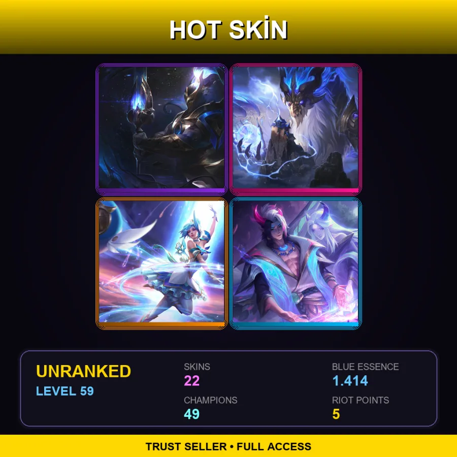 TR | Lv59 | Unranked | 22 Skin | 49 Champ