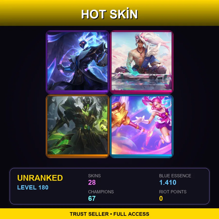 EUNE | Lv180 | Unranked | 28 Skin | 67 Champ