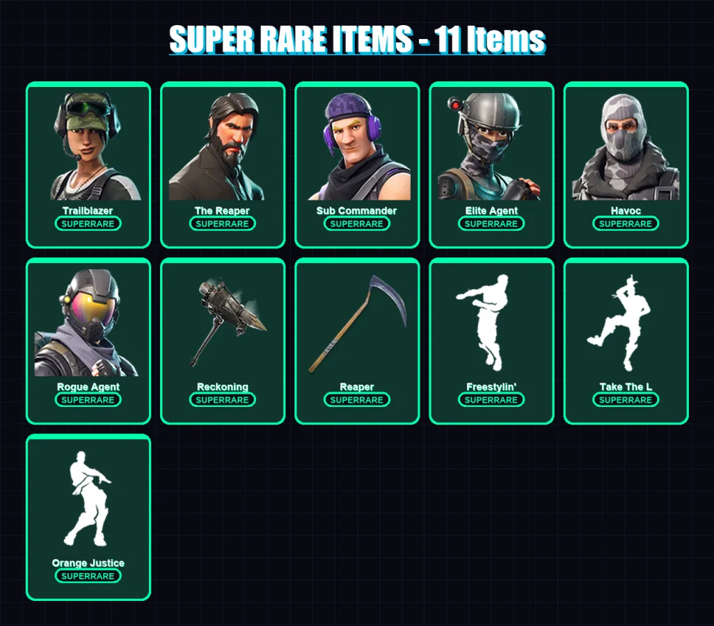 [PC/PSN] | Trailblazer | The Reaper | Sub Commander | Elite Agent | Havoc | 50 skin | 49 pickaxe | 42 emote | 51 glider | Lv774 — Fortnite account