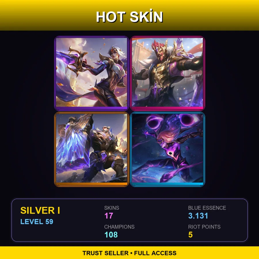 EUW | Lv59 | Silver I | 17 Skin | 108 Champ