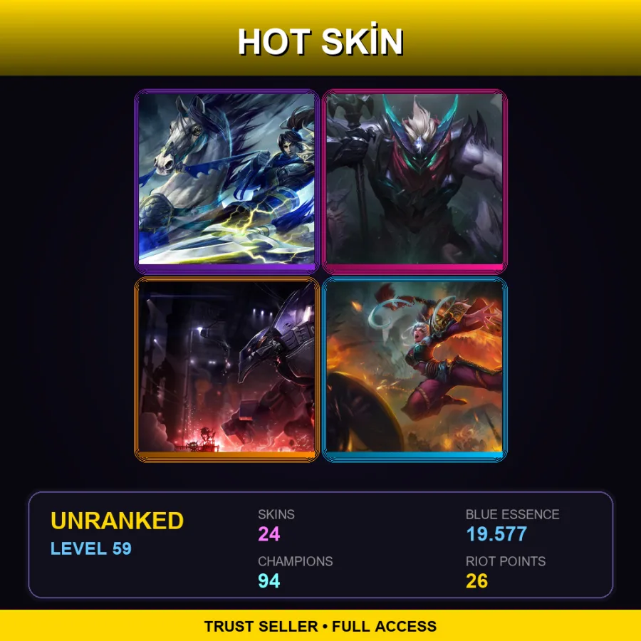 SG | Lv59 | Unranked | 24 Skin | 94 Champ — Panda Teemo