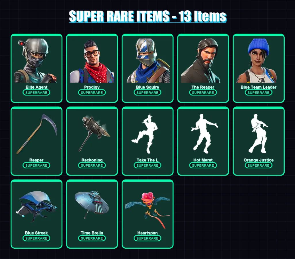 [PC/PSN] | Elite Agent | Prodigy | Blue Squire | The Reaper | Blue Team Leader | 66 skin | 83 pickaxe | 105 emote | 96 glider | Lv1774