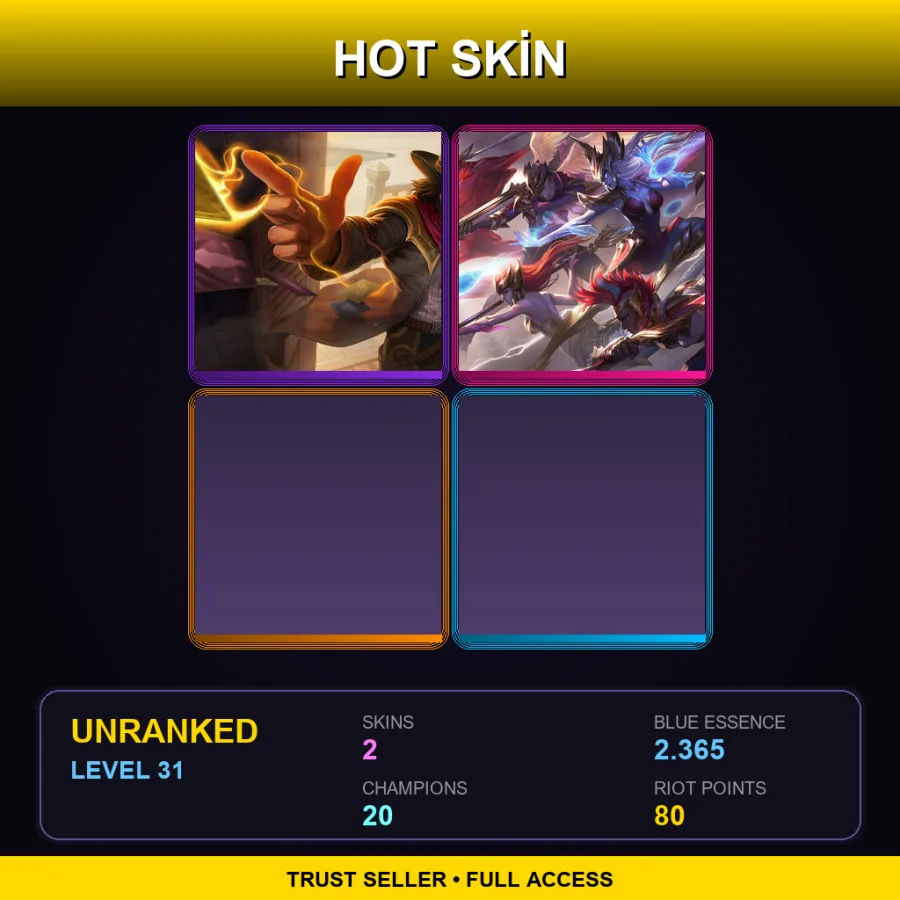 EUW | Lv31 | Unranked | 2 Skin | 20 Champ