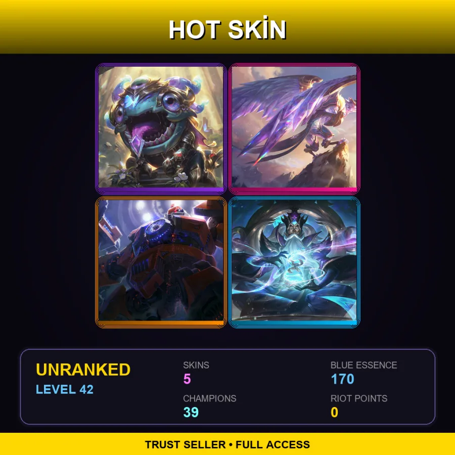 EUW | Lv42 | Unranked | 5 Skin | 39 Champ